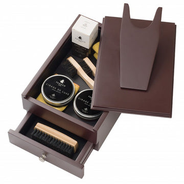 Complete Fine Wood Box for Renewing Leather Shoes - Famaco Paris Pied Cireur